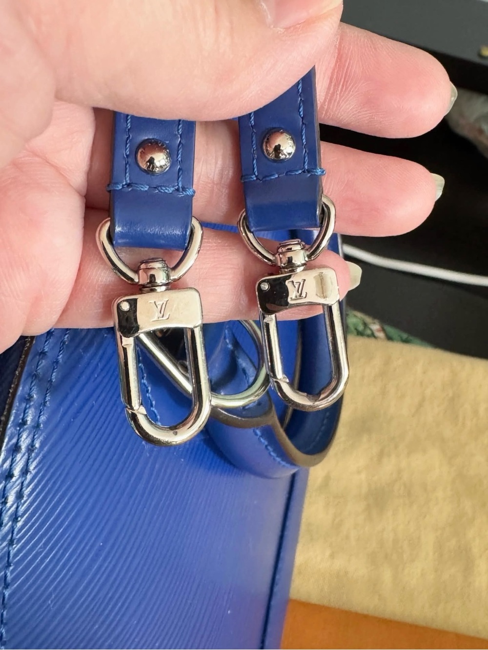 Louis Vuitton Blue Epi Alma BB Satchel - Picture 13 of 14